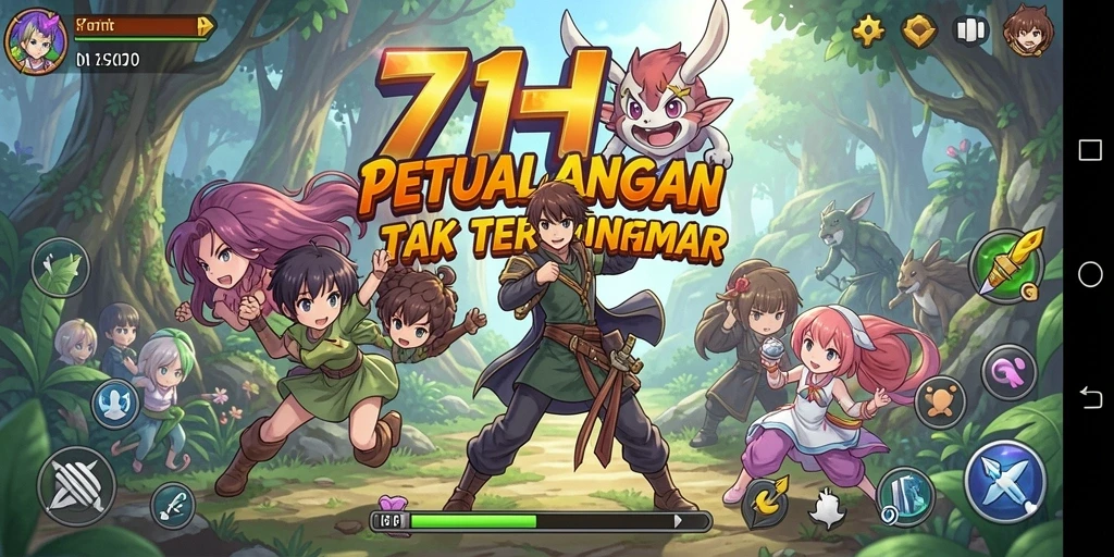 Tampilan gameplay menarik dari 71H dengan karakter Anime yang dinamis.