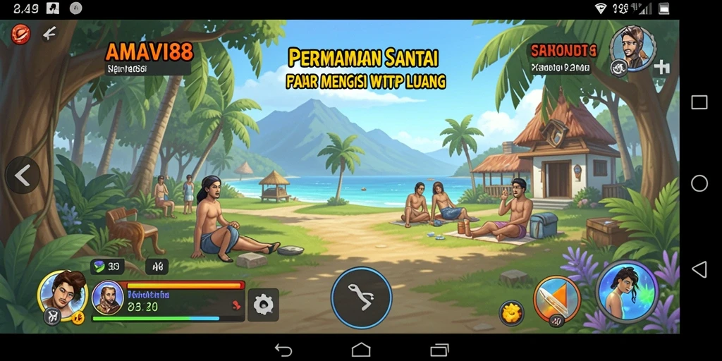 Tampilan gameplay AMAVI88 yang ceria dan mengasyikkan.