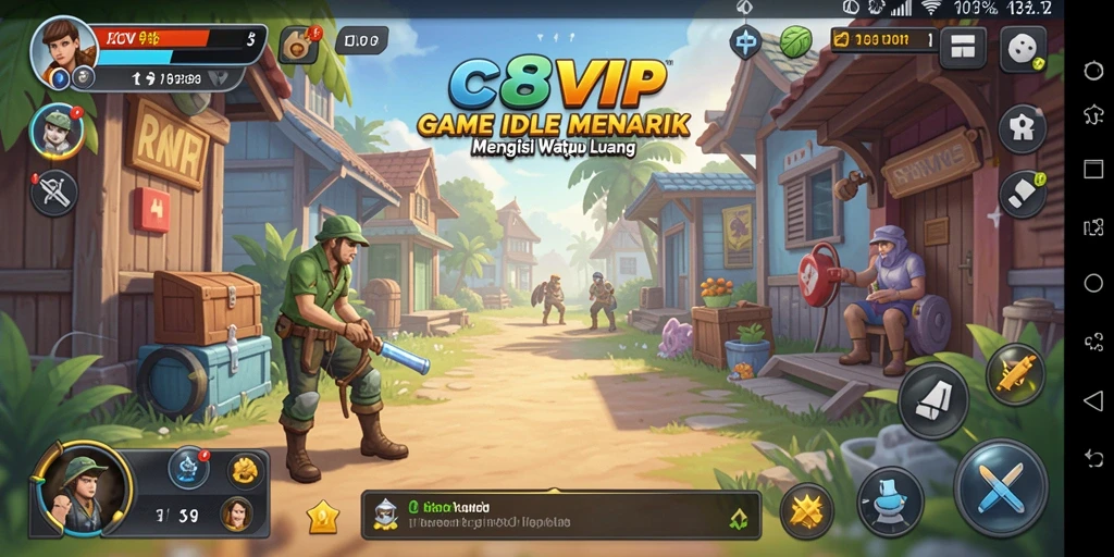 Tampilan gameplay C8VIP yang menampilkan fitur idle yang menarik.