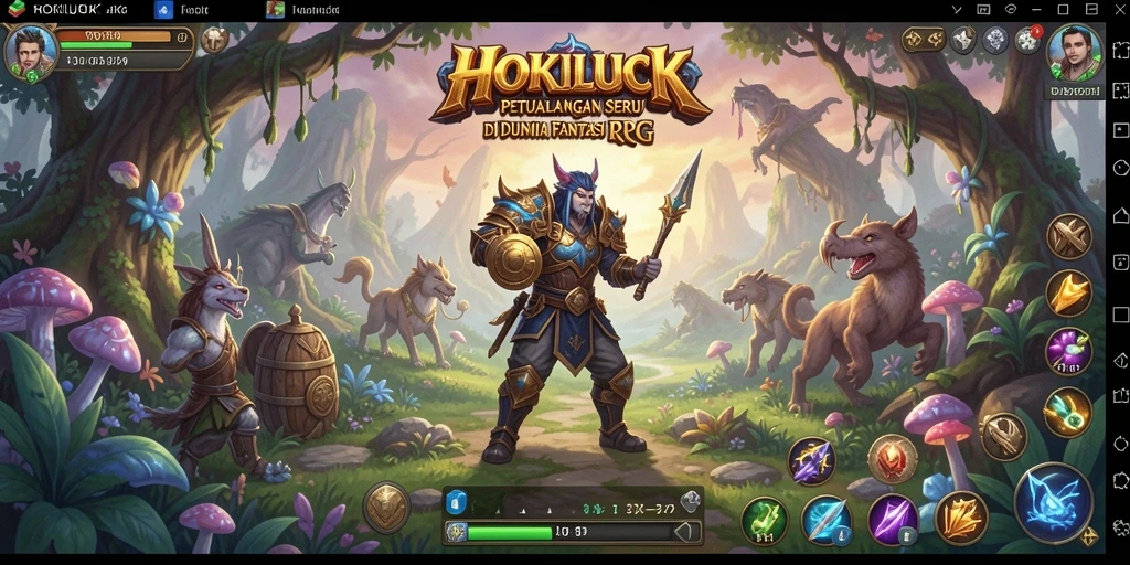 Tampilan menarik dari gameplay HOKILUCK dengan pertarungan RPG yang seru.