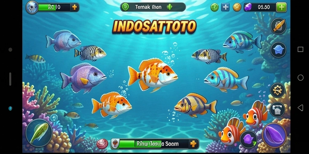 Screenshot gameplay Tembak Ikan seru di INDOSATTOTO.
