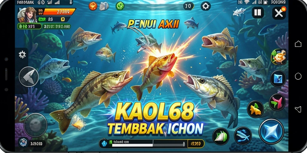 Screenshot KAOL68 menampilkan aksi tembak ikan yang mendebarkan.
