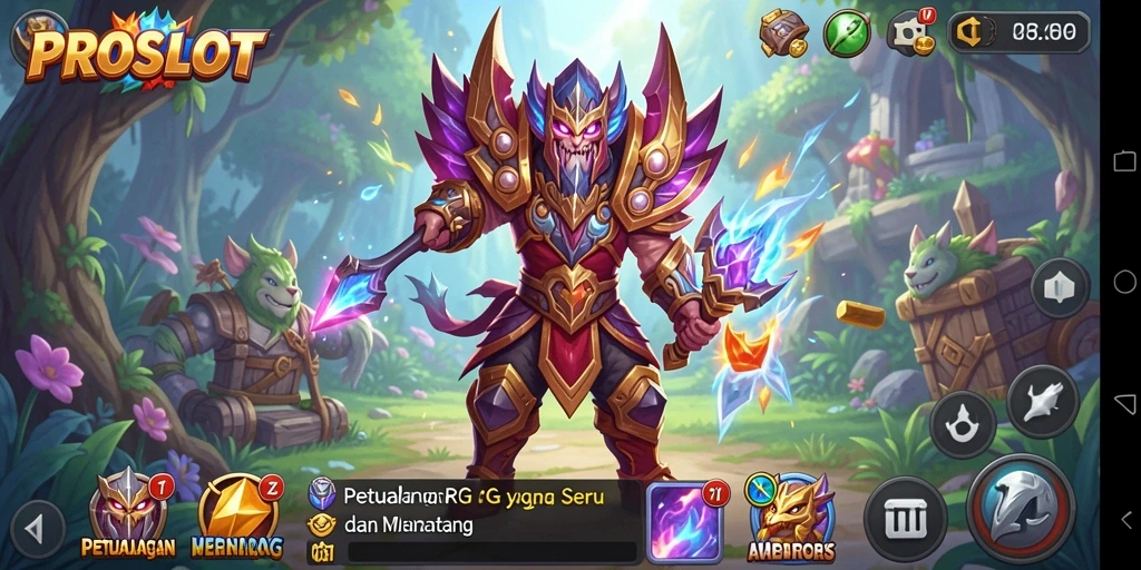Tangkapan layar gameplay PROSLOT yang menunjukkan pertarungan seru.