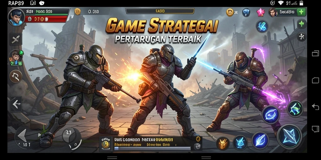 Screenshot RAP89 menampilkan pertempuran strategi yang intens.