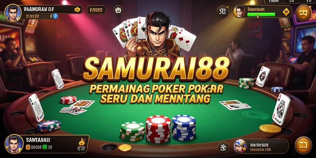 Tampilan gameplay Poker yang seru dan menantang di SAMURAI88.