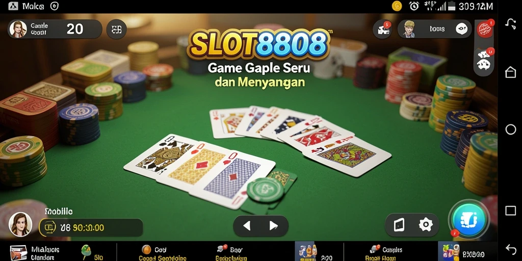 Tampilan game SLOT8808 yang menarik saat bermain Gaple.